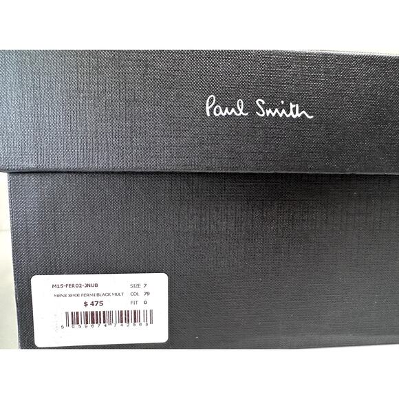 New $475 Paul Smith Fermi Mens Sneakers Signature Stripe Black leather Size 7 main image 8
